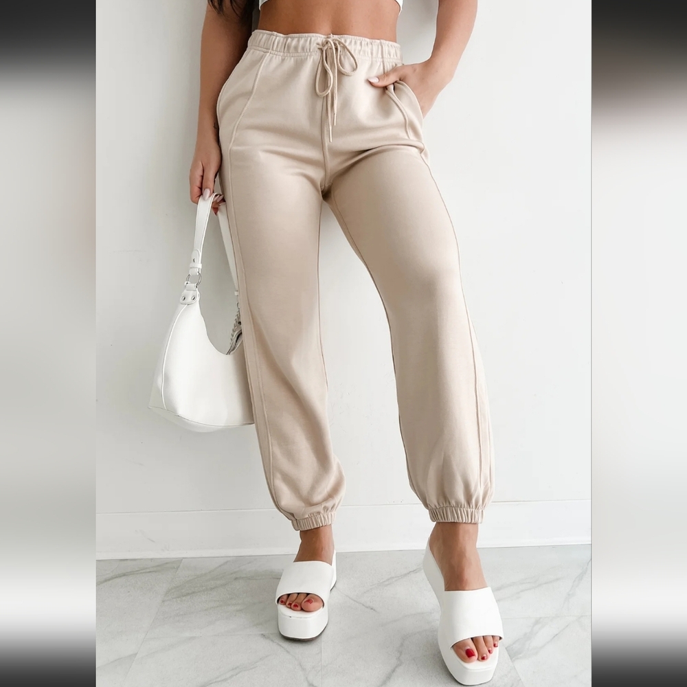 Khaki Drawstring Sweatpants